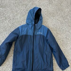 Columbia Boys' Two-Tone Blue Hooded Puffer Jacket